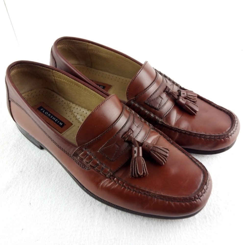 Florsheim brown slip on penny loafers dress tassel